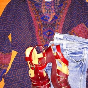 Lucky Brand Sheer Boho Blouse 1X